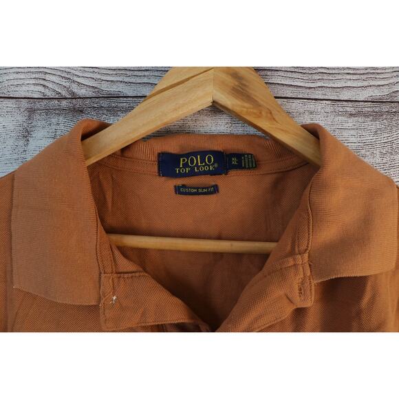 Polo Top Look XL Ralph Lauren Orange Custom Slim Fit Short Sleeve Polo - Picture 2 of 3